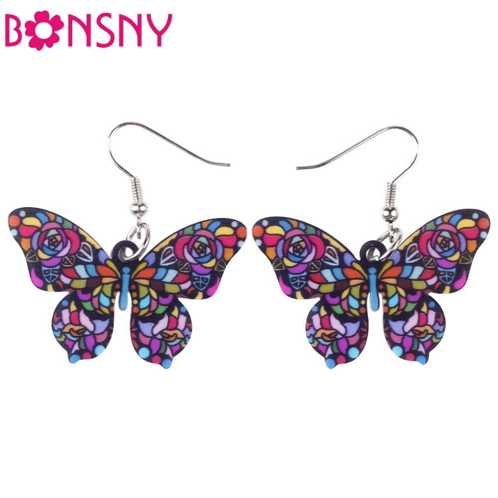 Drop Butterfly Earrings Long Big Dangle Acrylic Earrings 2015 News Spring Summer