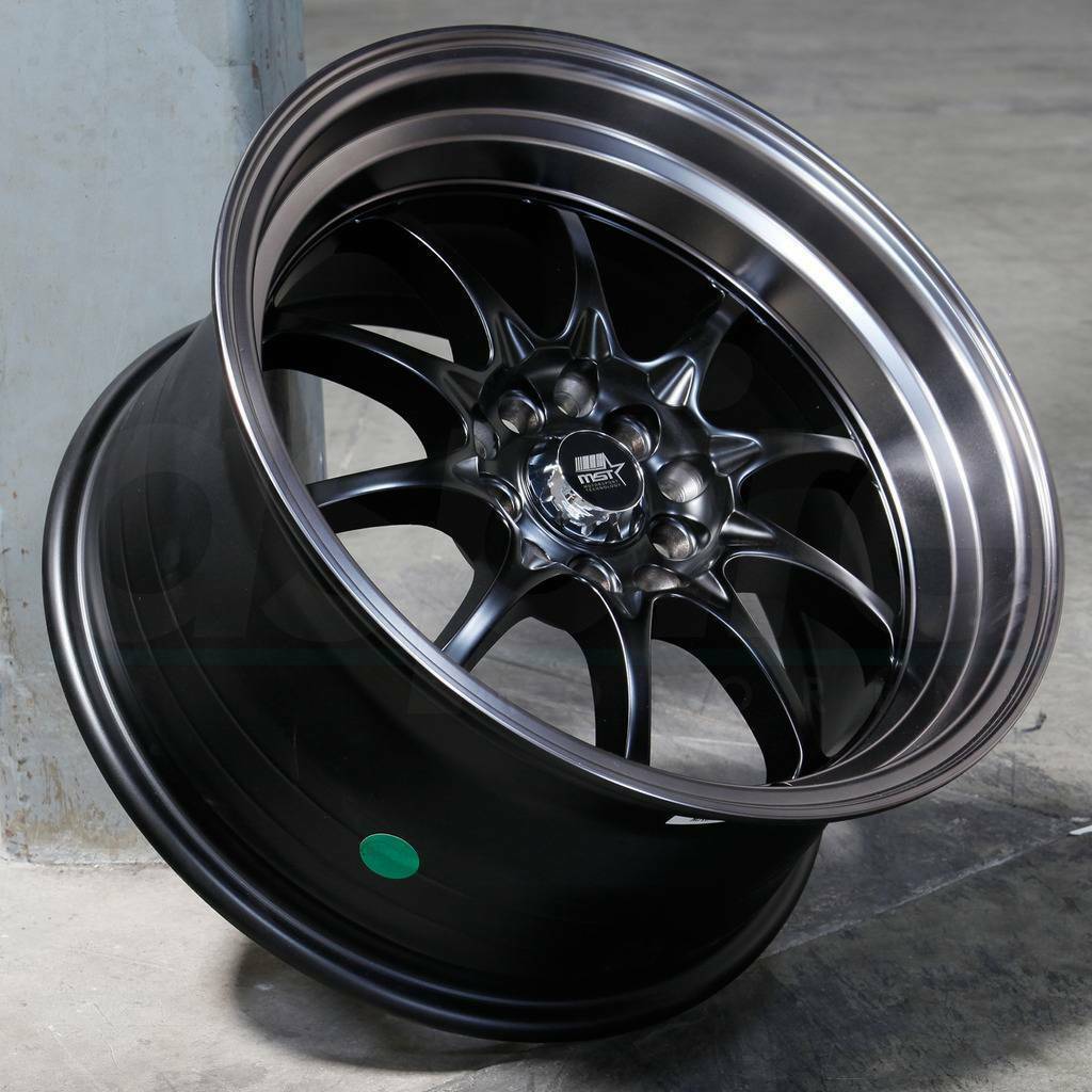 15x8 MST MT11 4x100 4x114 3 0 Black Black Lip Wheels Rims Set 4 Wheels 15x8-mst-mt11-4x100-4x114-3-0-black-black-lip-wheels-rims-set-4-wheels