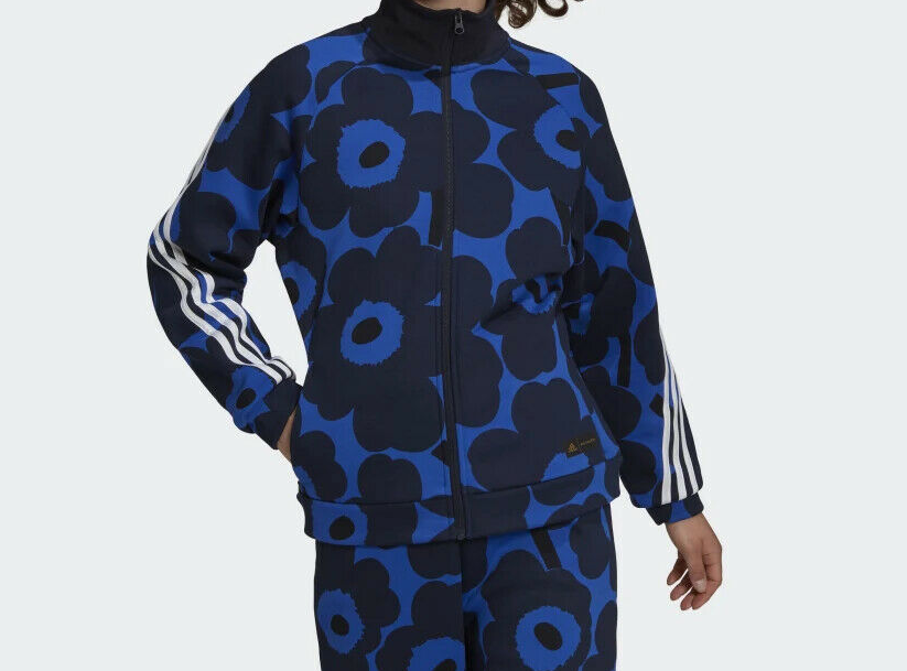 Adidas Womens Sportswear Marimekko Fleece Track Top Blue
