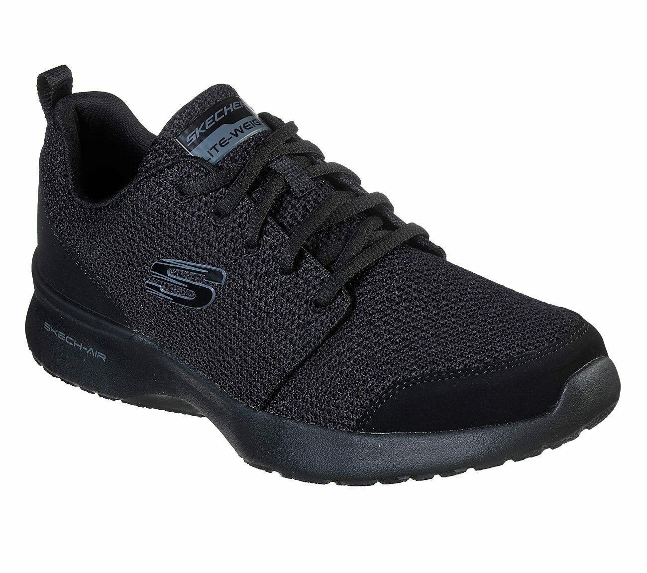 Skechers Black Wide Fit Shoe Men Memory Foam Air Sport Casual Comfort ...