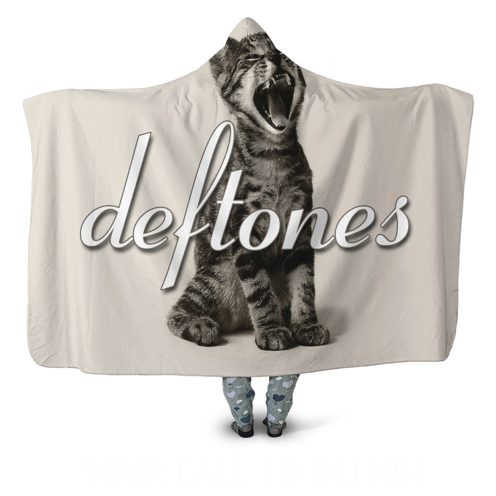 Deftones Kitty Hooded Hoodie Throw Blanket Bedroom Home Blankets & Throws