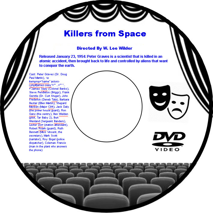 Killers from Space 1954 DVD Movie  Peter Graves