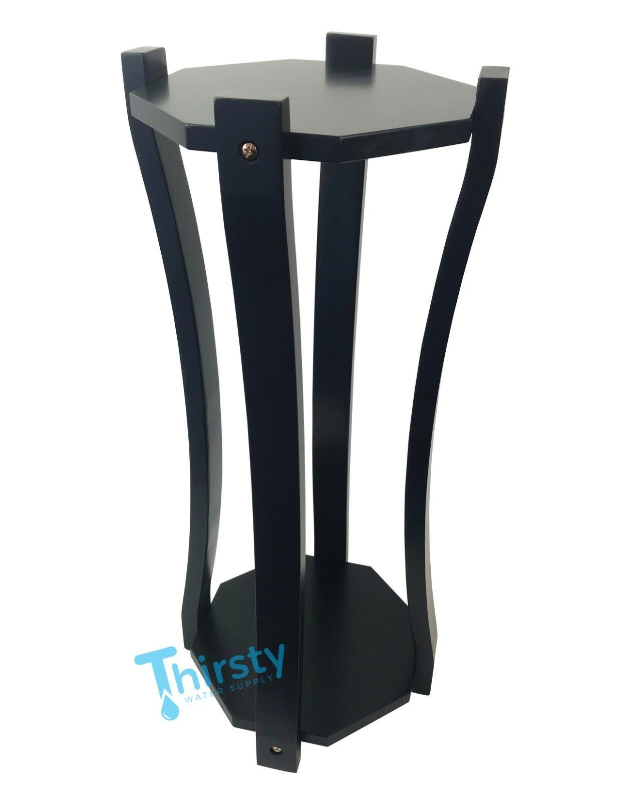 Water Crock Floor Stand Curved Wood Modern Vase Base Dispenser Stand Colors NEW Food Storage