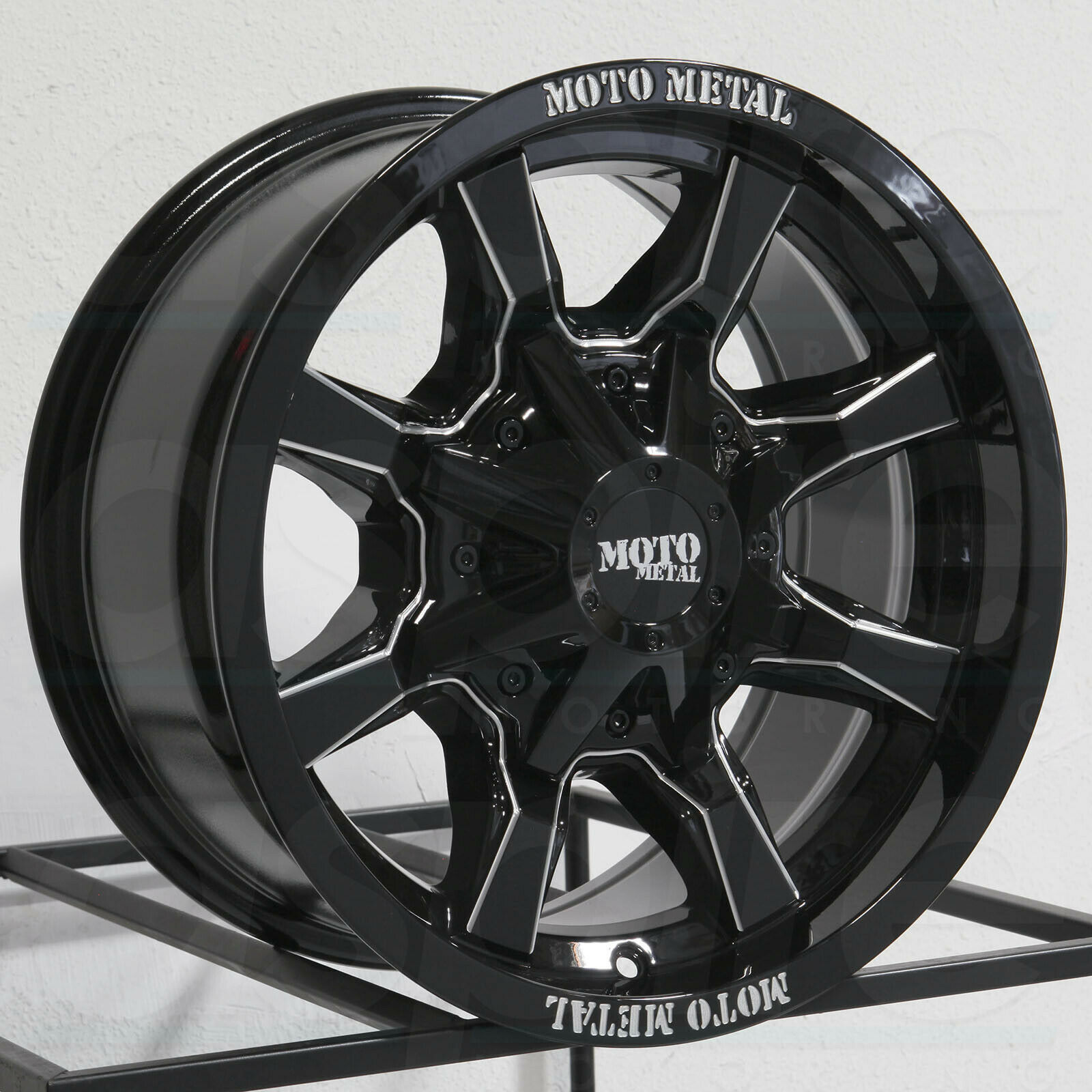 16x8 Moto Metal MO970 6x135/6x5.5 0 Black Milled Brand Wheels Rims Set ...