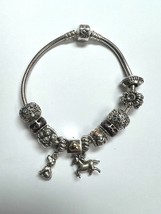 Pandora 7.5&quot; Snake Chain Bracelet w/ 11 Charms  - $218.75