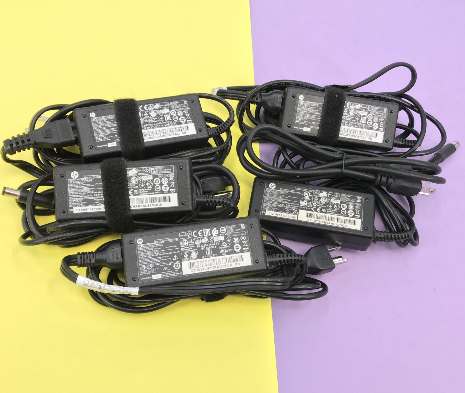 Primary image for Lot of 5 HP AC Adapter Charger Model: PPP009C 19.5V 3.34A 65W Black #L6285
