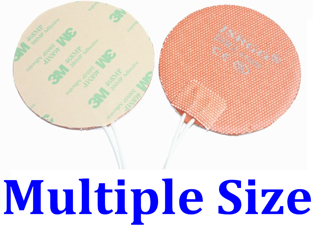 Multiple Size Round Circle Custom Flexible Silicone Heater Pad 3D Printer w/ 3M