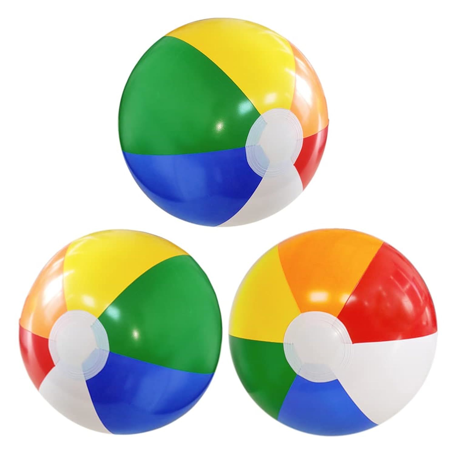 16'' Beach Balls For Kids 3 Pack Beach Ball Bulk Inflatable Pool