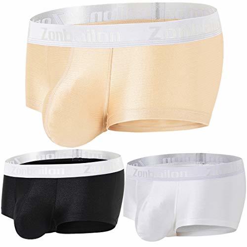Mens Boxers Underwear Underpants 3-Pack Breathable Bulge Ball Pouch ...