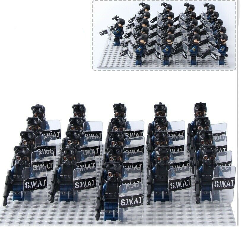 21pcs Contemporary Conflict SWAT Police Riot Control Officer Minifigure Toy Gift