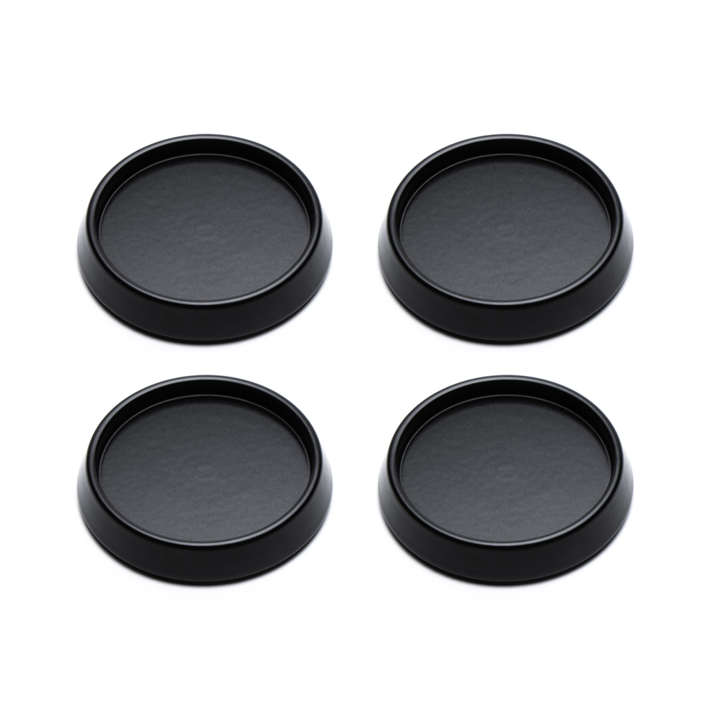 Upright piano caster cups black matte with felt Klaake Standard S2 Set