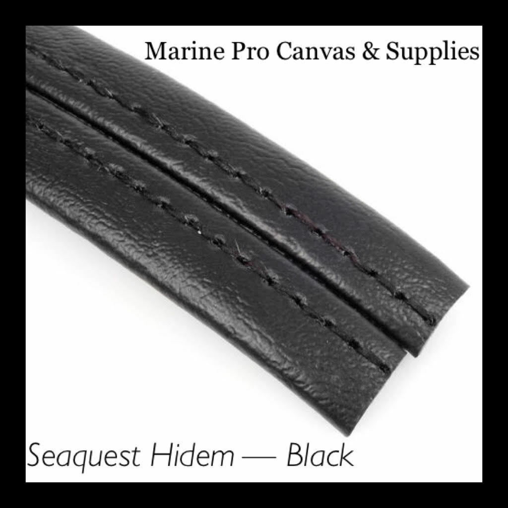 Seaquest Marine Hidem Vinyl Upholstery Trim By the Yard BLACK (Hides