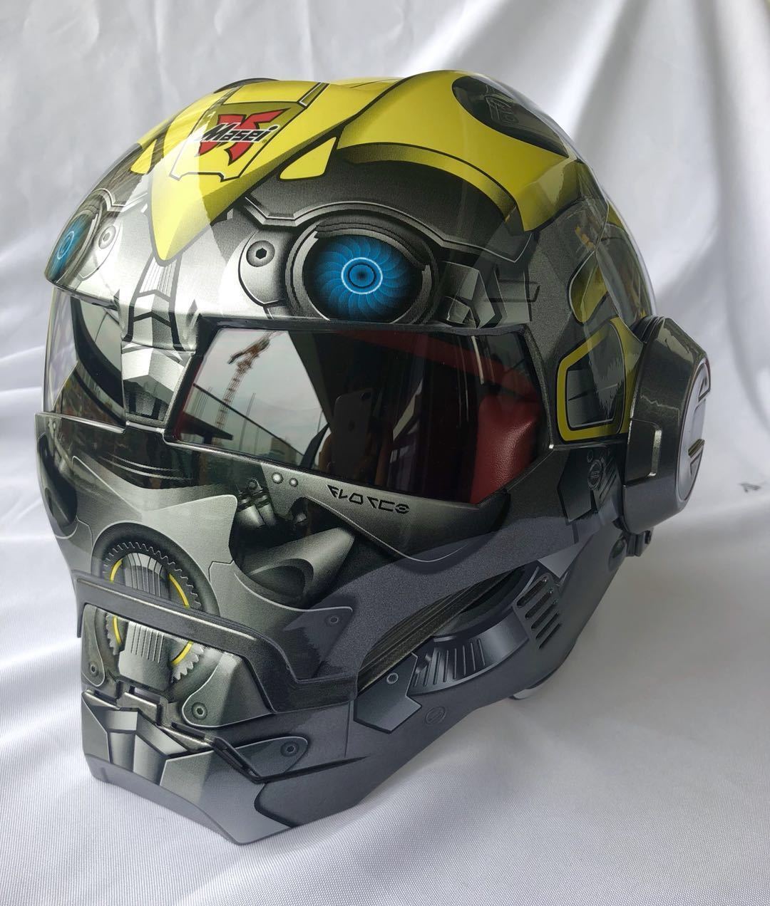 MASEI 610 TRANSFORMERS BUMBLEBEE MOTORCYCLE HARLEY OPEN FACE ARAI SHOEI HELMET - Helmets