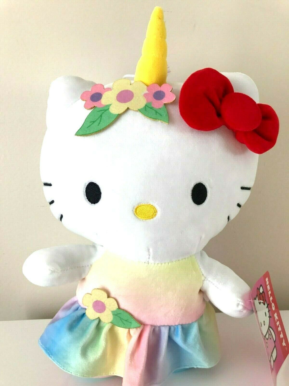 Jumbo 15" Sanrio Super Cute Hello Kitty Unicorn Spandex Plush Toy Doll NEW.Large - $25.47