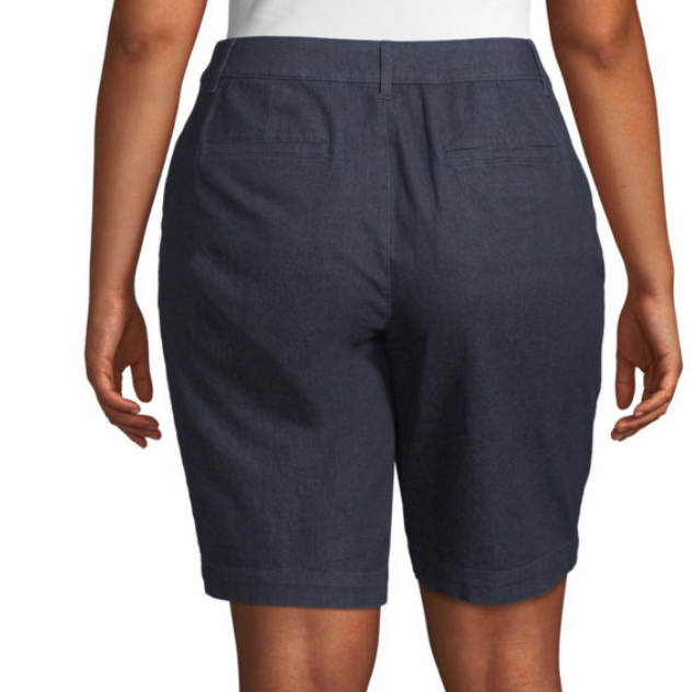St. John's Bay Women's Plus Mid Rise Bermuda Shorts Size 20W Rinse NEW