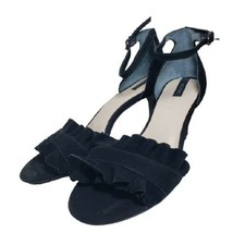 Alfani Womens Alf Black Suede Open Toe Slip On Buckle High Heels Sandals Size 7M - $24.88