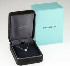 Tiffany &amp; Co Platinum Mini Circlet Diamond Pendant w/ Box and Case TCW =... - $1,485.00