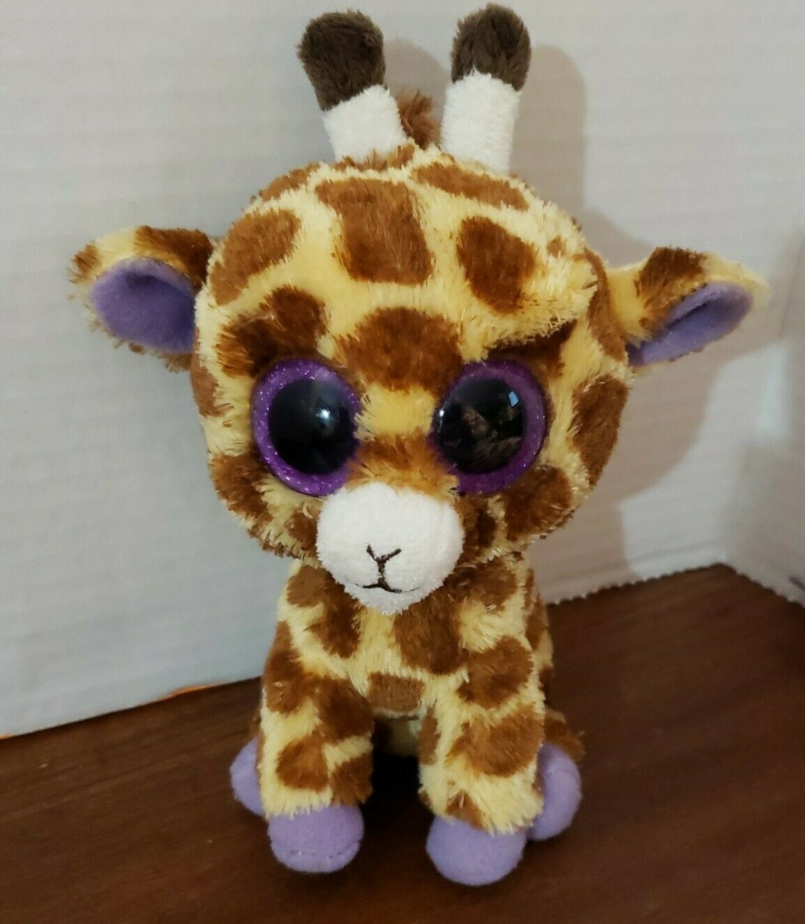 TY Beanie Boos Safari Giraffe 6” Plush Toy Stuffed Animal Purple Eyes