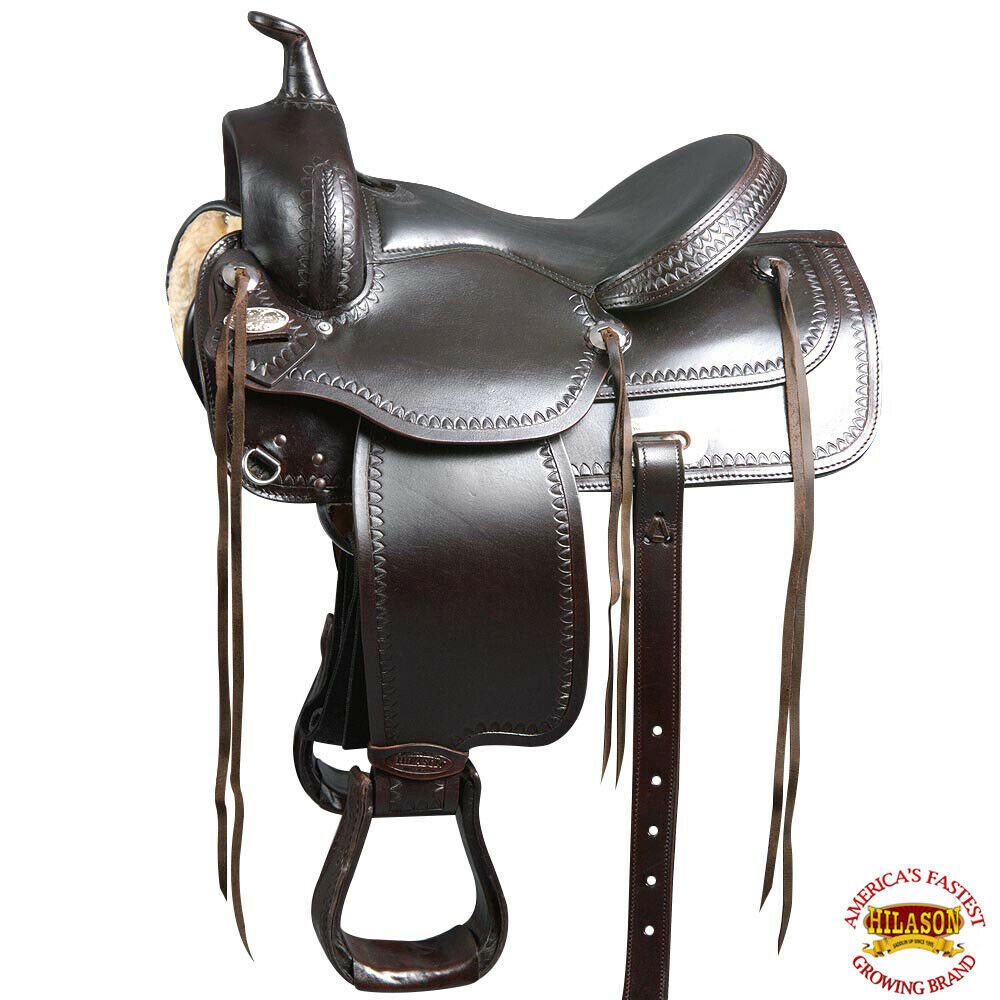 Hilason Western American Leather Draft Horse Saddle Trail Pleasure U
