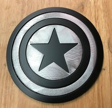 Captain America Art by Metal Wall Matte Black and Silver - $39.94