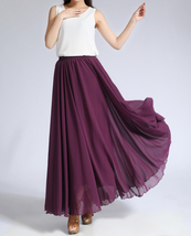 Blackberry CHIFFON MAXI SKIRT Plus Size Maxi Silk Summer Chiffon Skirt image 5