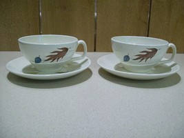 Vintage Franciscan Autumn Leaves Cup &amp; Saucers California USA 1955-66 Lo... - $33.66