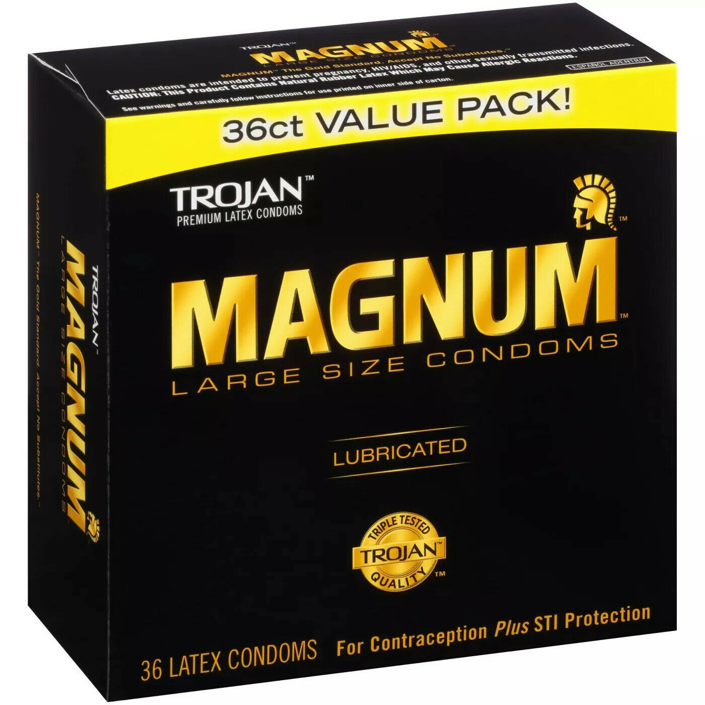 TROJAN Magnum Large Size Condoms For Comfort And Sensitivity, 36 Count, 1 Pack