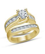 1.50CT 10K Yellow Gold Finish Round Diamond Ladies Engagement Wedding Br... - $119.62