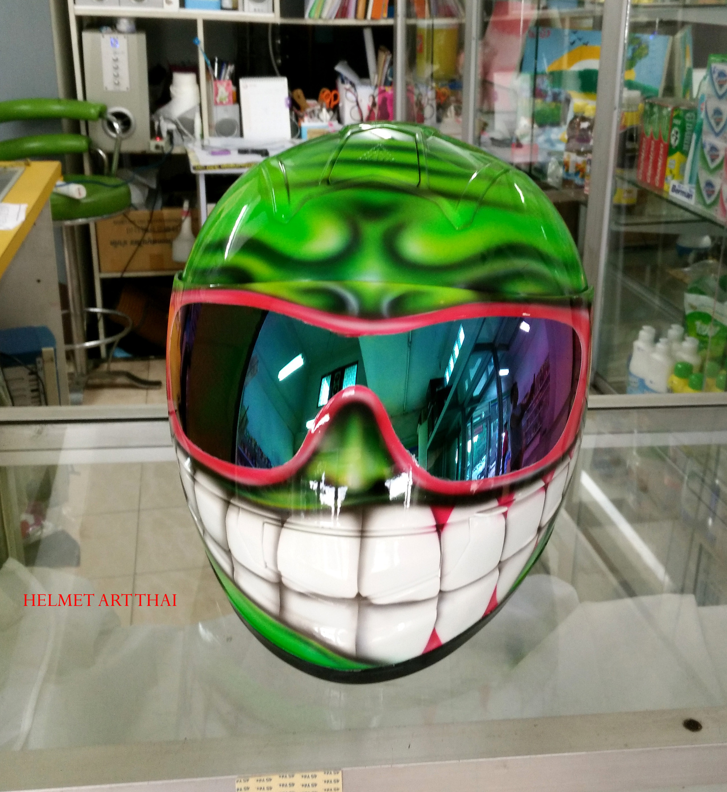 CUSTOM SMILING FACE HELMET - Apparel, Protective Gear & Merchandise