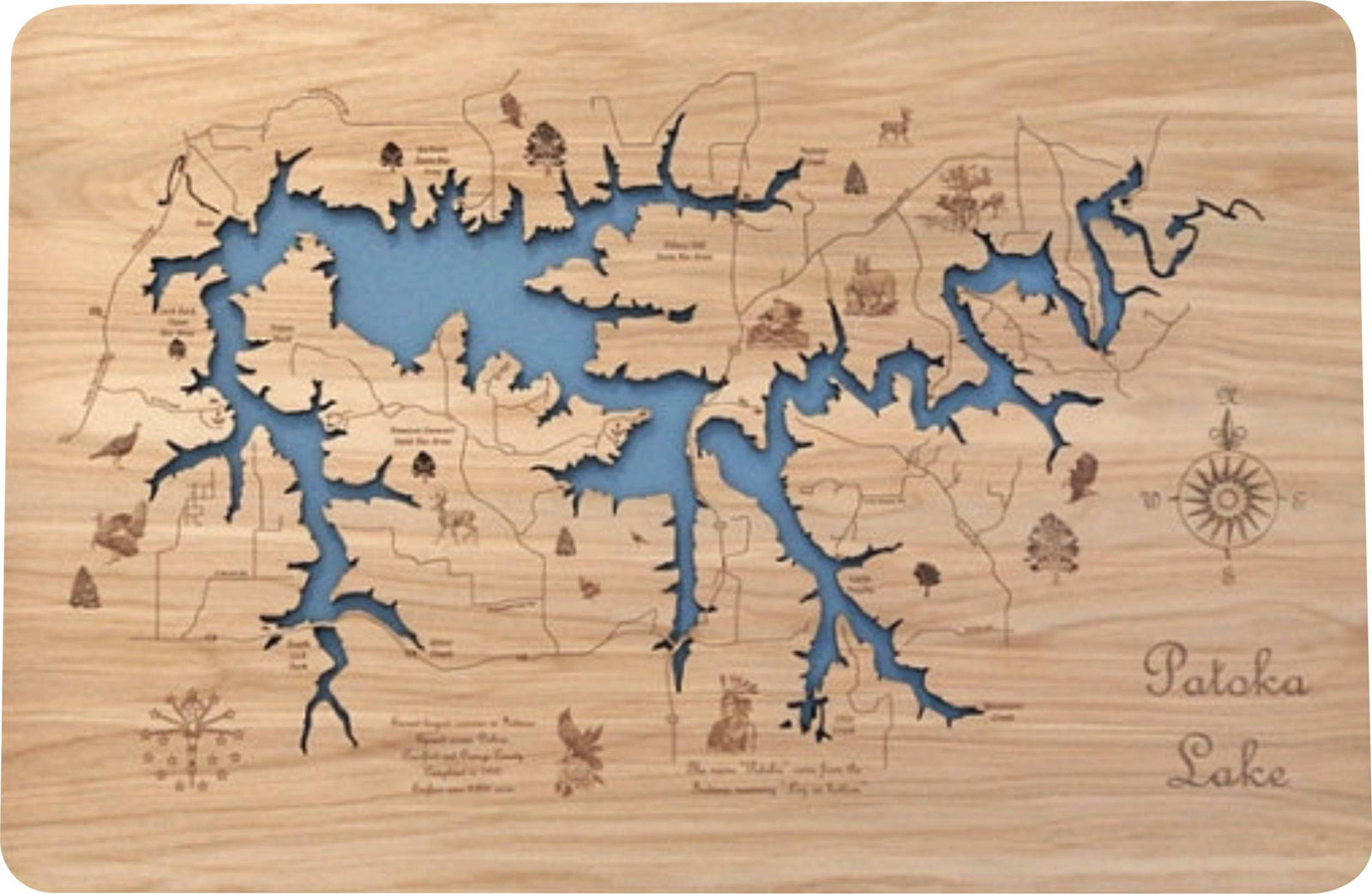 Wood Laser Cut Map Of Patoka Lake IN Topographical Engraved Map   Il Fullxfull.1321058333 A8hr 