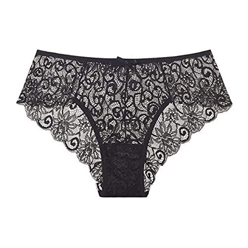 3XL sexy female underwear Lace panties  low-Rise Ruffles Plus size Panties, Blac