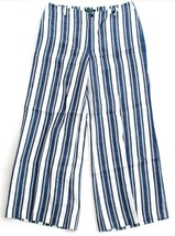 Lauren Ralph Lauren Blue & White Stripe Linen Wide Leg Pants Women's NEW - $84.74