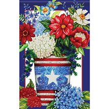 Patriotic Flowers House Flags- 2 Sided Message, 28&quot; x 40 - $29.75