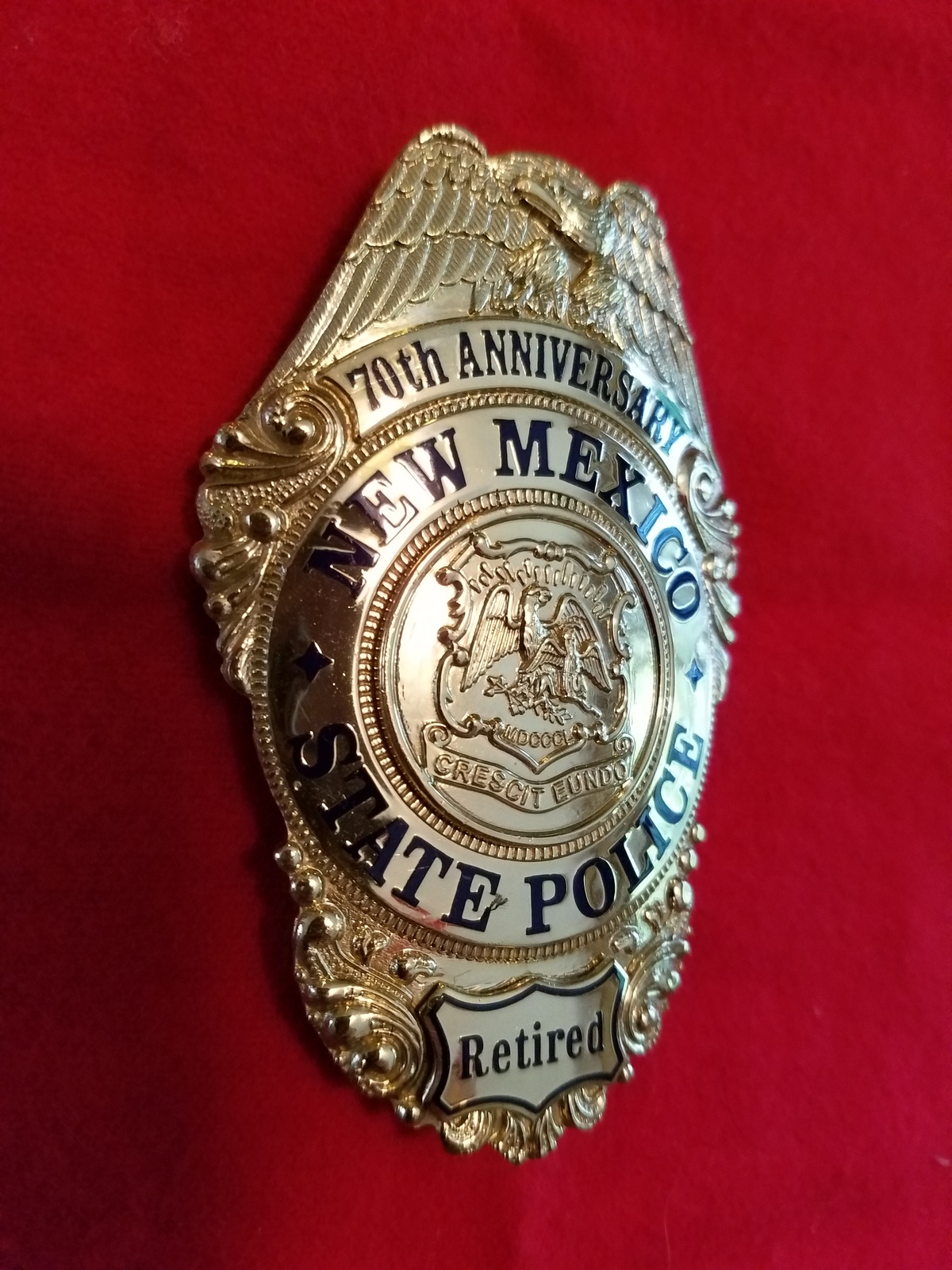 70th Anniversary New Mexico State Police retired. Hallmarked Sun badge ...