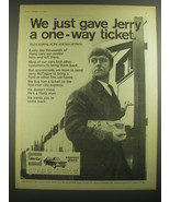 1967 Hertz Rent a Car Ad - We just gave Jerry a one-way ticket - $14.99