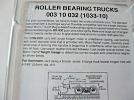 Micro-Trains Stock #00310032  (1033-10) Roller Bearing Trucks Medium Couplers image 3