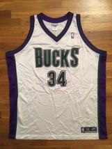 Authentic 2002 Reebok Milwaukee Bucks Ray Allen Home White Jersey 56 - $309.99
