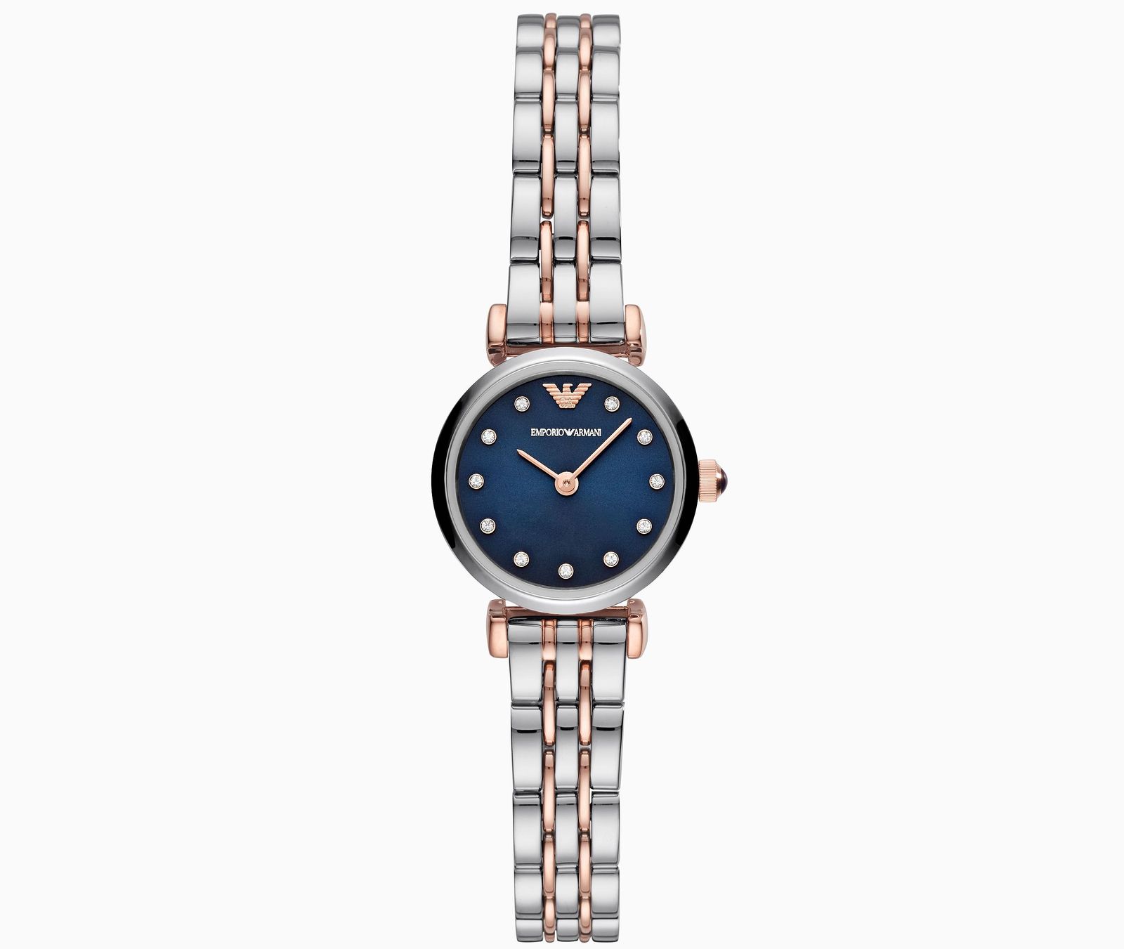 New Emporio Armani AR11222 Two Tone T-Bar Stainless Steel Women's Watch