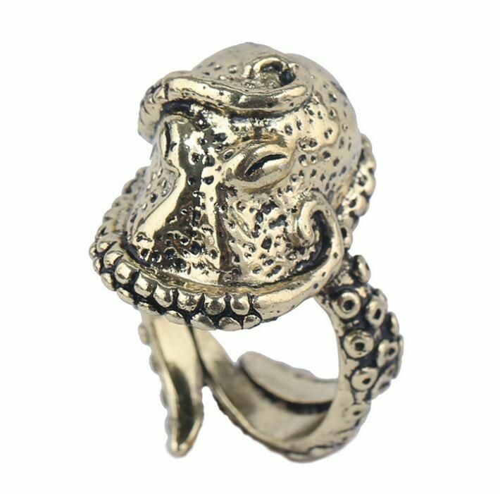 Fashion Octopus Rings Silver Gold Vintage Punk Style Irregular Pattern Jewelries