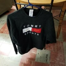 Vintage 1990s Fruit of the Loom Tommy Sports Large Black Sweatshirt, Retro Style - $24.70