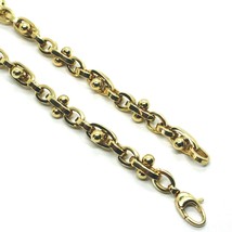 18K YELLOW GOLD BRACELET ALTERNATE OVALS 6 MM, SPHERES, 7.9 INCHES, ROUNDED image 1