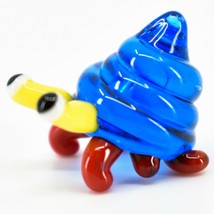 Handmade Blue Hermit Crab Tiny Miniature Micro Mini Lampworking Glass Figurine image 2