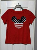 Official Disney Women's Mickey Mouse USA T-Shirt Tee U.S. Red White Blue Flag M  - $8.95