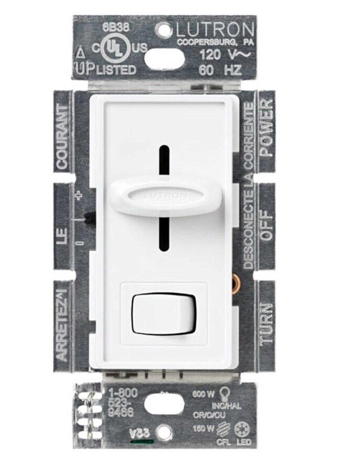 Lutron Scl 153ph Wh Skylark White 120v 1 Pole 3 Way Led Slide Light Dimmer Electrical Switches