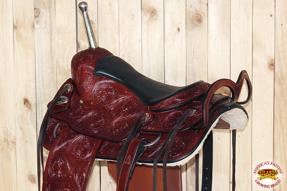 Hilason Custom Designed Rare Western Trick Riding Saddle Mahogany U216 Saddles