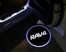 4x RAV4 Logo Wireless Car Door Welcome Laser Projector Shadow LED Light Emblem
