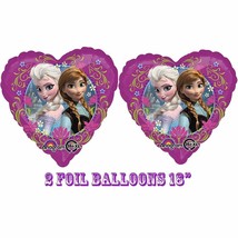 Disney Frozen Heart Shape 18" Foil Mylar Balloon Birthday Party Supplies 2 Pack - $5.89