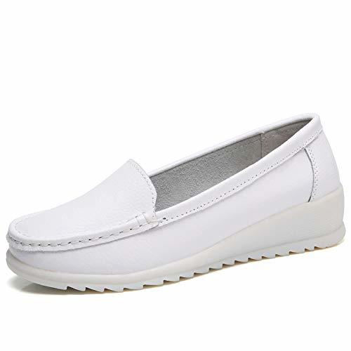 ZYEN Women's All White Nursing Shoes Comfortable Slip On Nurse Work ...