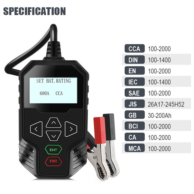 OBDPROG MT300 12V Car Battery Tester Truck 24V 1002000CCA Automotive