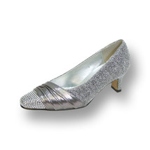 FLORAL Dolly Women Wide Width Rhinestone Toe Cap Glittery Metallic Pump - $59.95